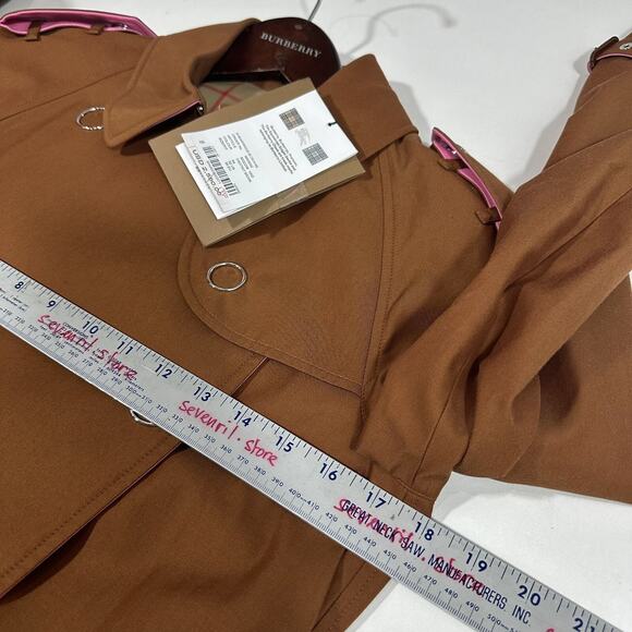 Burberry Wharfbridge Size US 2 Chestnut Brown Gabardine Trench Coat NWT $2550 - Picture 9 of 15